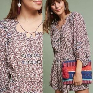 Holding Horses Anthropologie Annamaria Boho Tassel Romper Size L